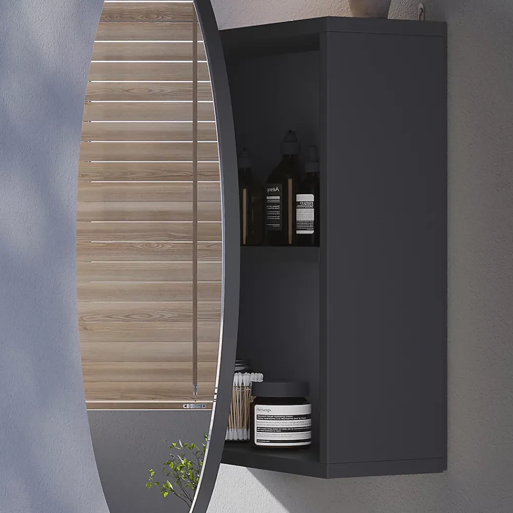Vicco Armoire de toilette Anthracite 60x60cm avec 2 compartiments