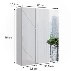 Armoire De Toilette|Vicco Armoire de toilette Blanc Haute brillance 60x75cm