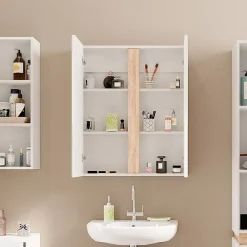 Vicco Armoire de toilette Blanc 70.4x84cm avec 2 portes
