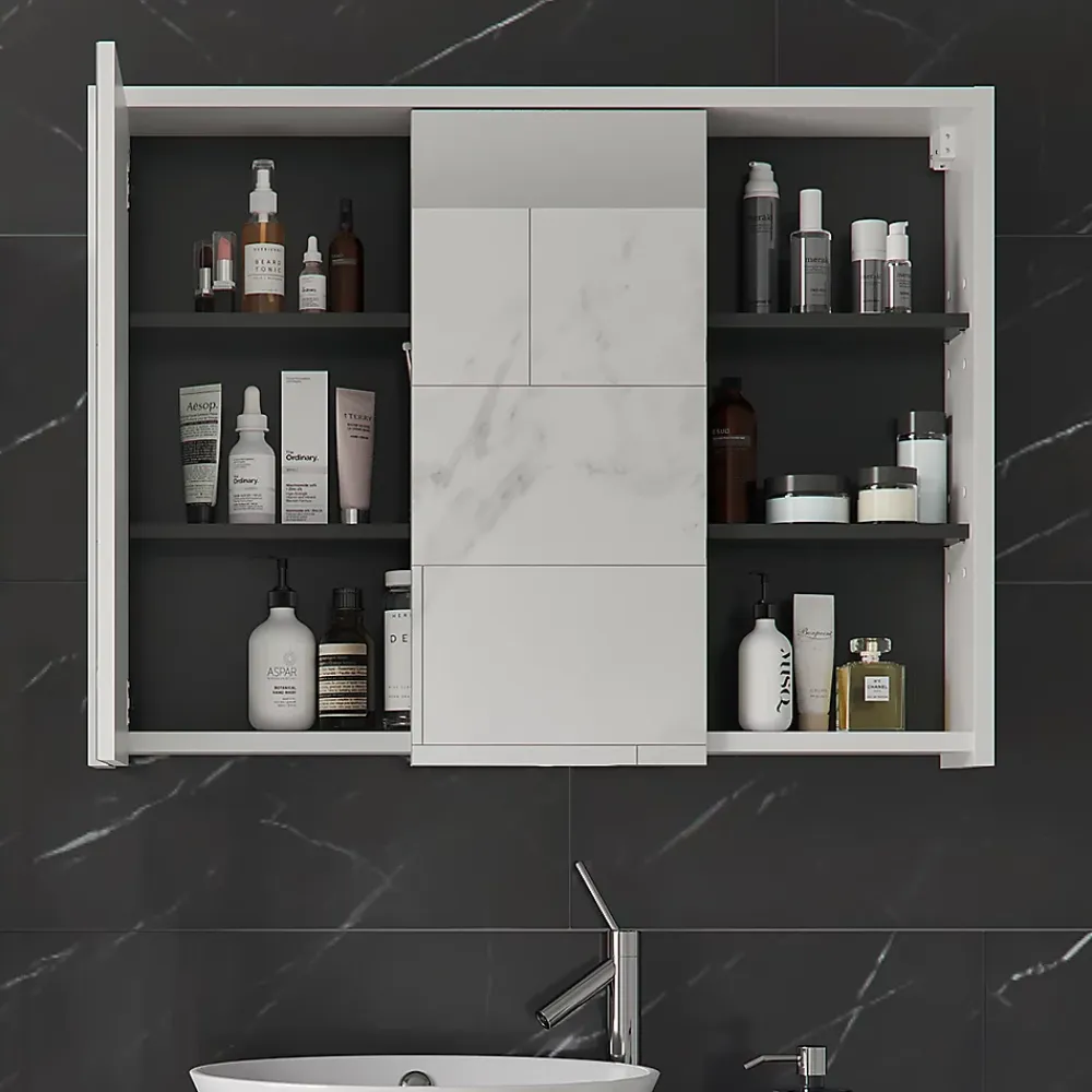 Vicco Armoire de toilette blanc/anthracite 18x75cm