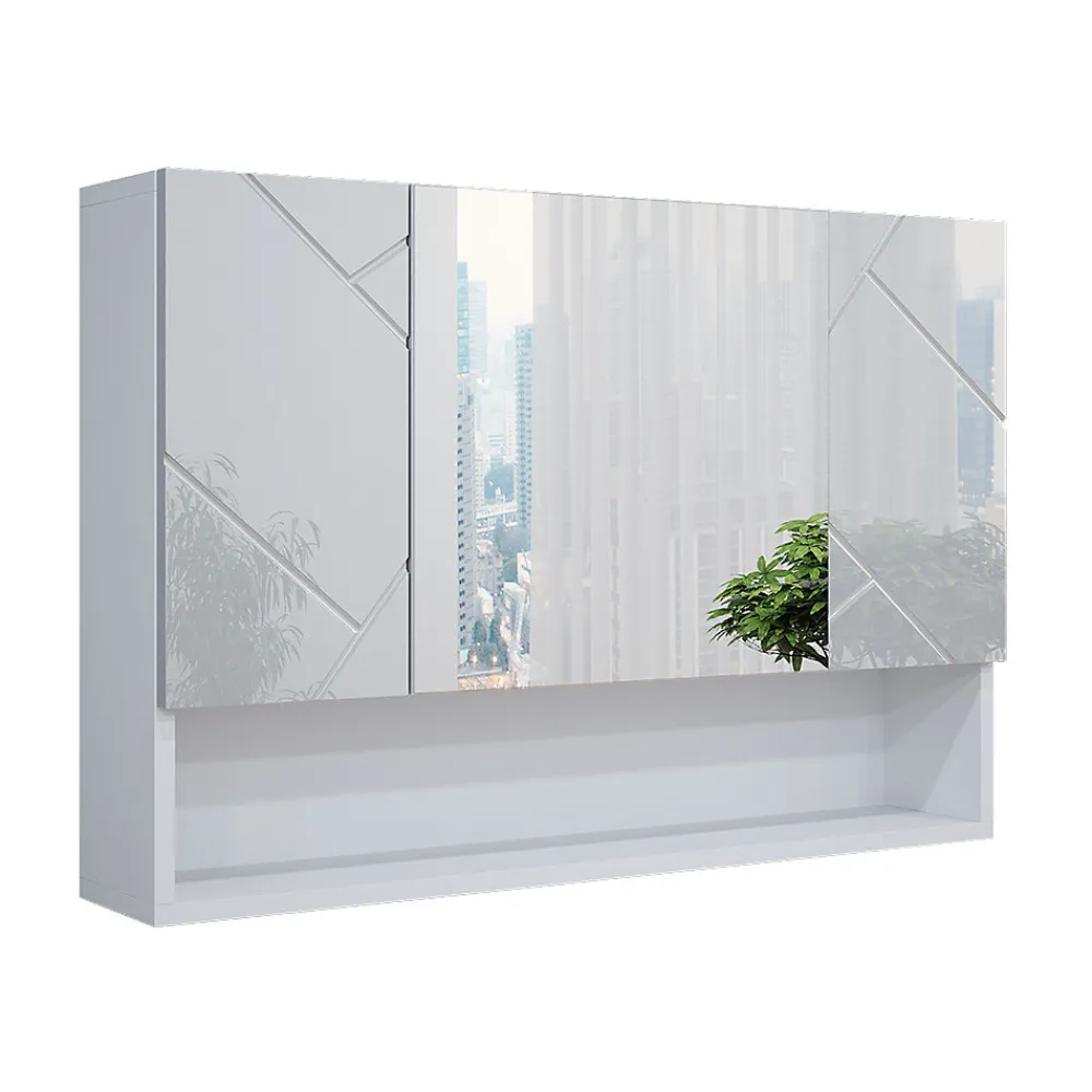 Armoire De Toilette|Vicco Armoire de toilette Blanc Haute brillance 80.1x55cm