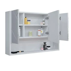 Armoire De Toilette|Vicco Armoire de toilette Blanc Haute brillance 80.1x55cm
