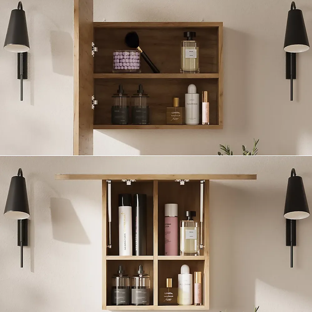 Vicco Armoire de toilette Chêne de force doré 65x50cm avec des étagères