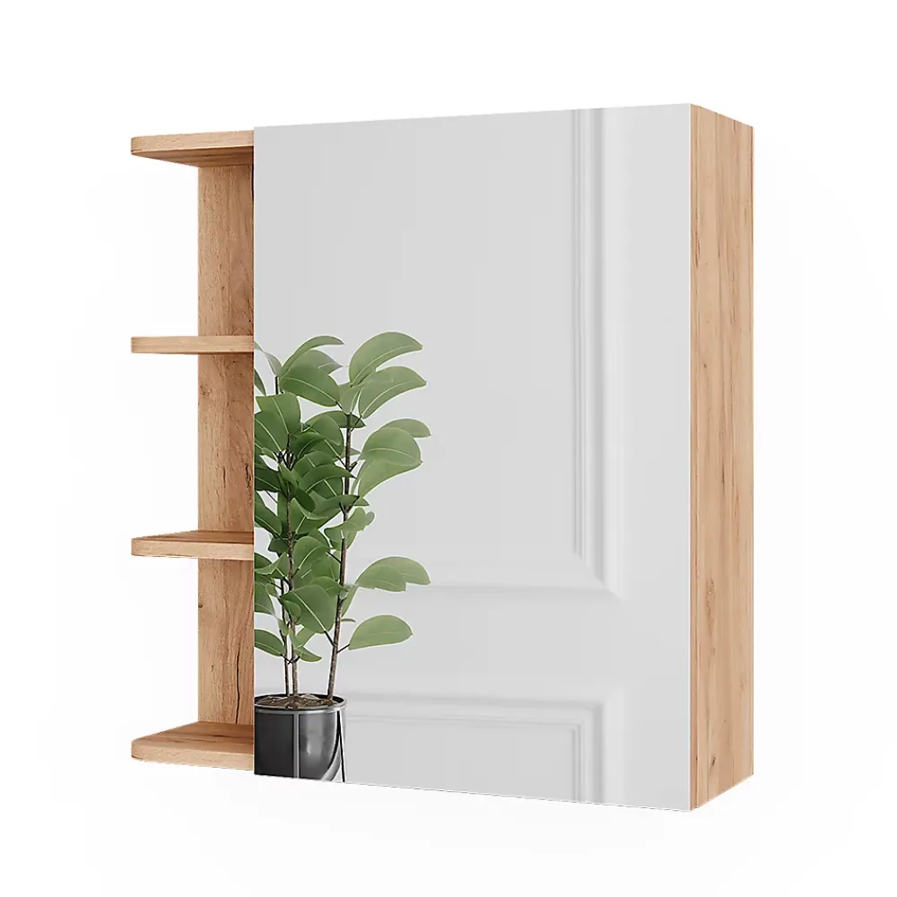 Armoire De Toilette|Vicco Armoire de toilette Chêne de force doré 62x64cm