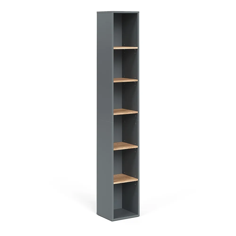 Colonne De Salle De Bains|Vicco Armoire haute Anthracite/chêne doré 30x188.6cm