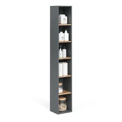 Colonne De Salle De Bains|Vicco Armoire haute Anthracite/chêne doré 30x188.6cm