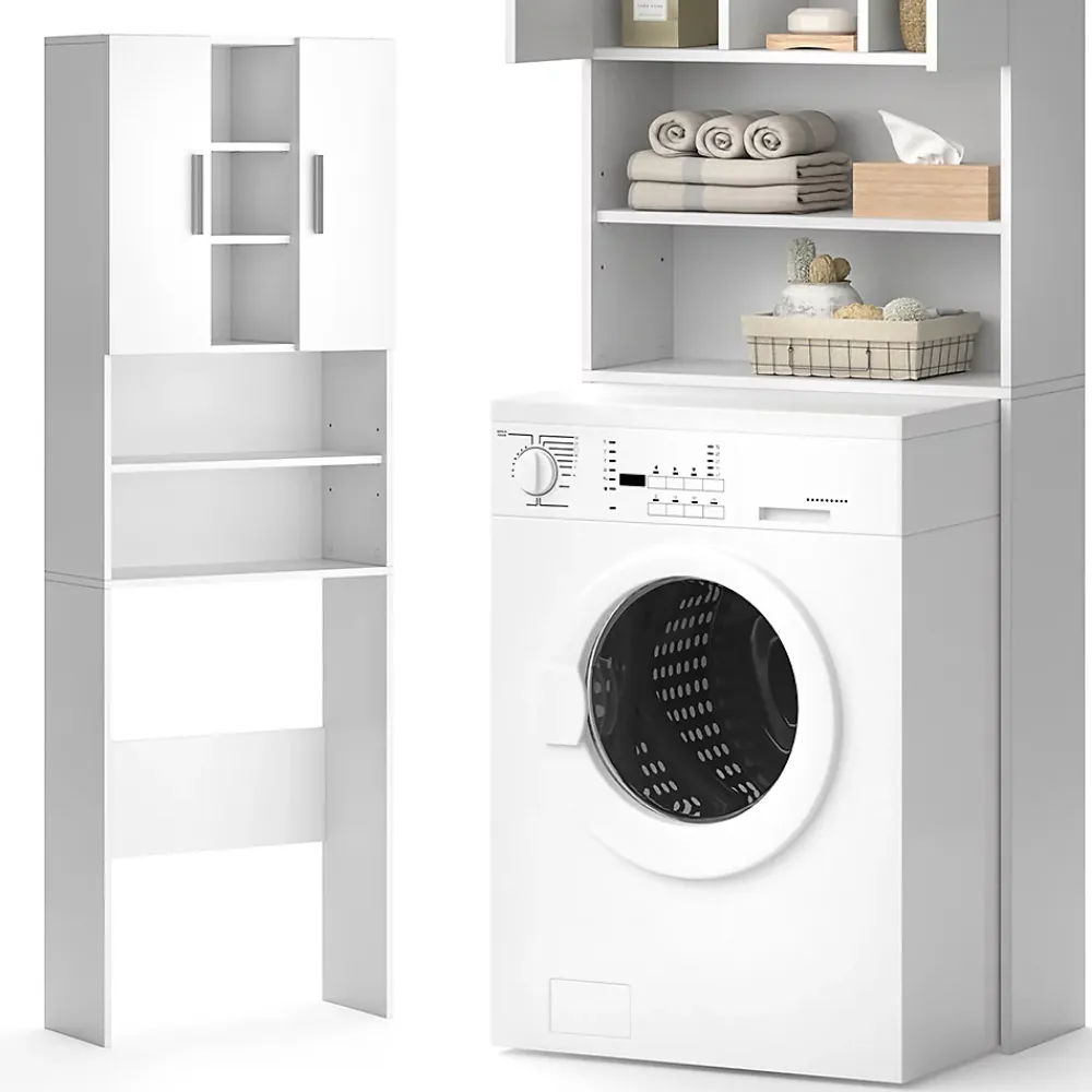 Meuble Wc|Vicco Armoire machine à laver Blanc 64x190cm