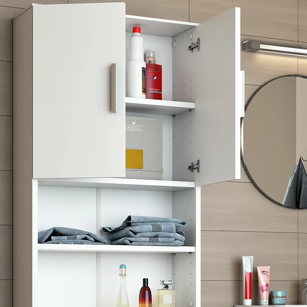 Meuble Wc|Vicco Armoire machine à laver Blanc 64x190cm