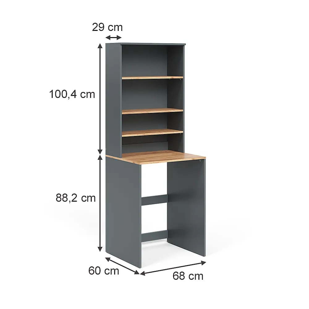 Meuble Wc|Vicco Armoire machine à laver Anthracite/chêne doré 66x88.2cm 2 parties avec étagère
