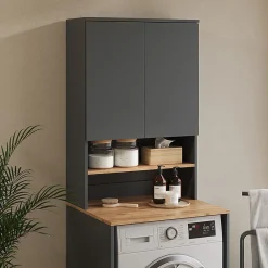 Meuble Wc|Vicco Armoire machine à laver Anthracite/chêne doré 68x100.4cm
