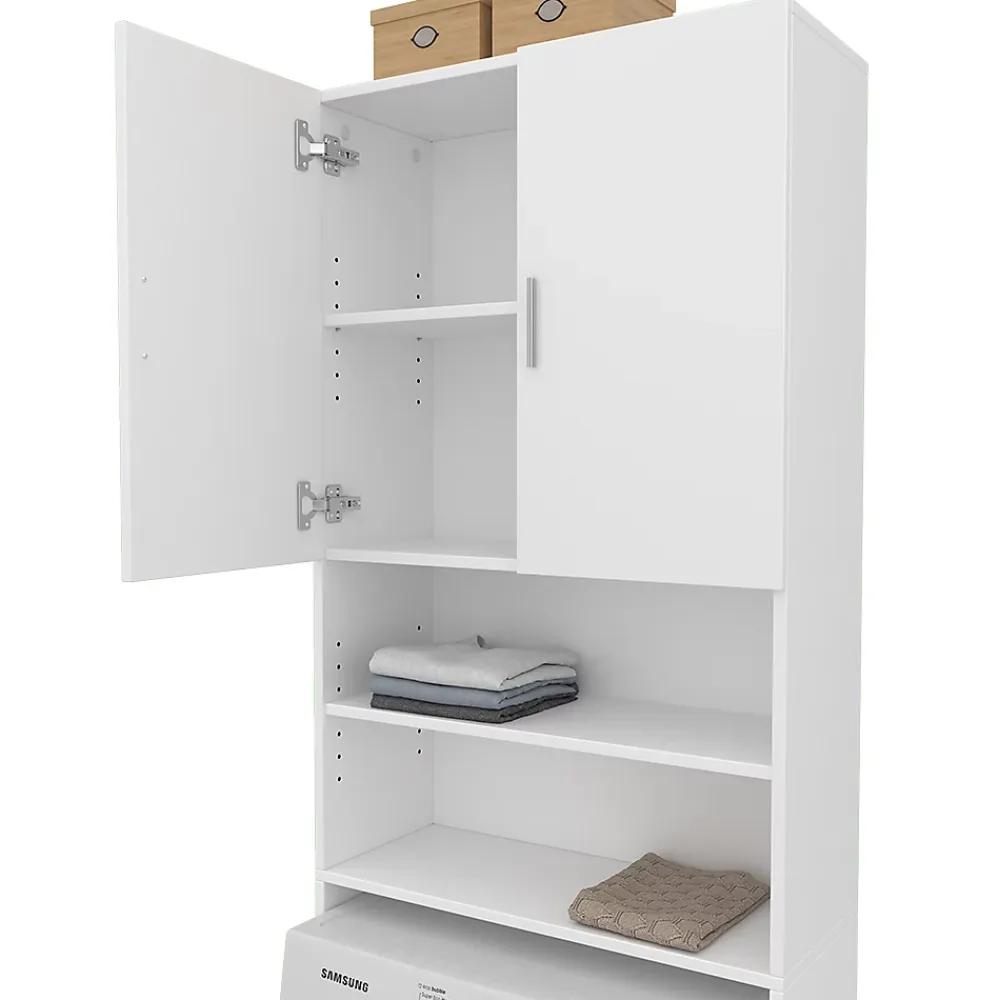 Vicco Armoire machine à laver Blanc 64x190cm avec 2 portes courtes