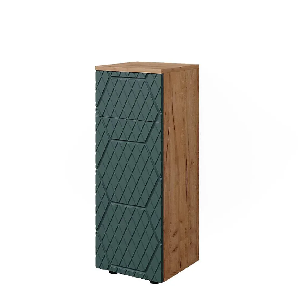 Vicco Armoire midisch Vert/force de lor Chêne 30x81cm avec 1 tiroir, 2 compartiments, salle de bain