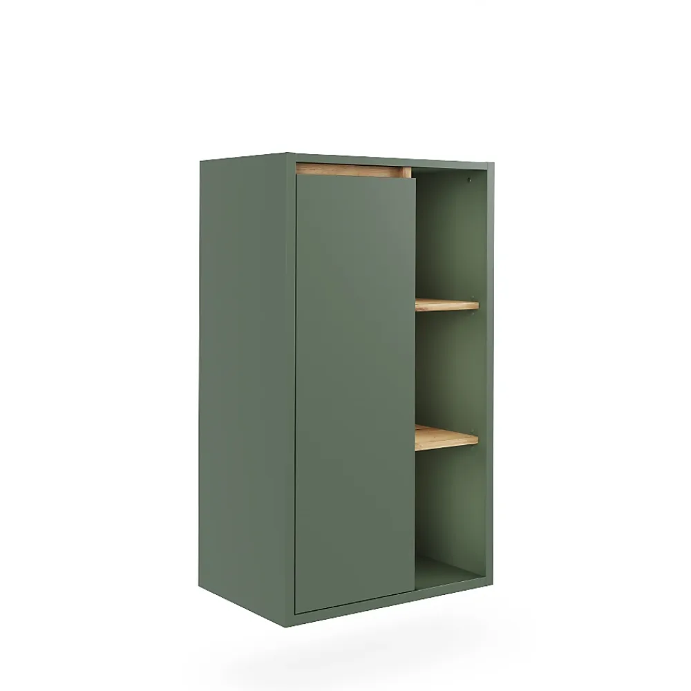 Armoire De Salle De Bains|Vicco Armoire Midischrank Vert/Artisan 50x86cm avec des étagères ouvertes