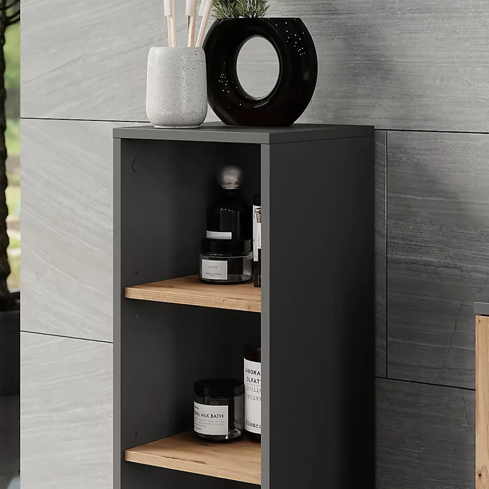 Vicco Armoire Midischrank Anthracite/Artisan 30x81cm avec 3 compartiments de rangement