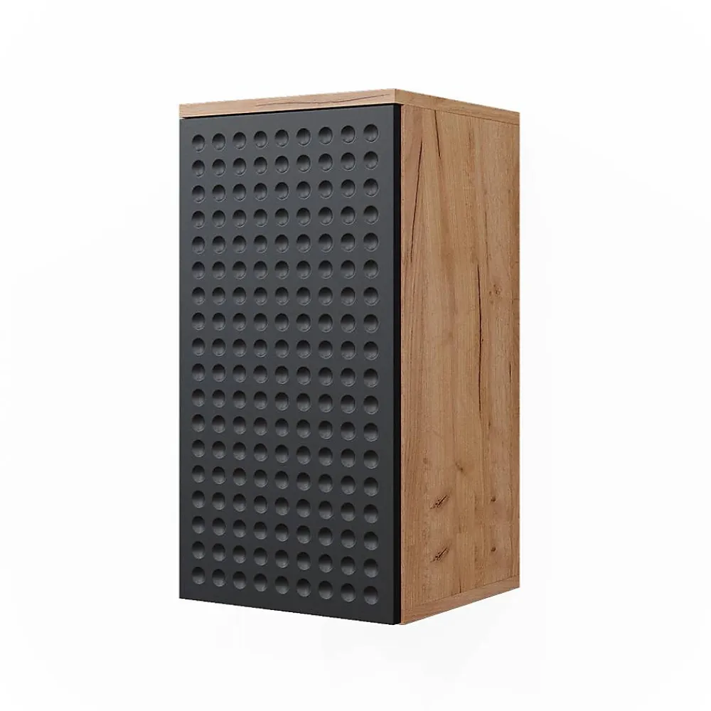 Vicco Armoire murale Anthracite à pois 30x59cm 2 compartiments, salle de bain