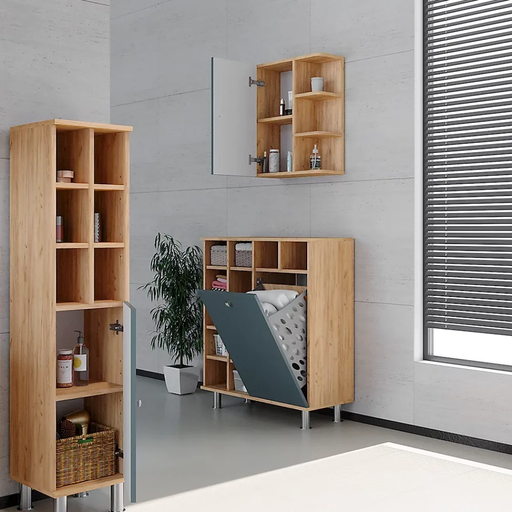 Armoire De Salle De Bains|Vicco Armoire murale de salle de bain Vert 47.2x59.2cm