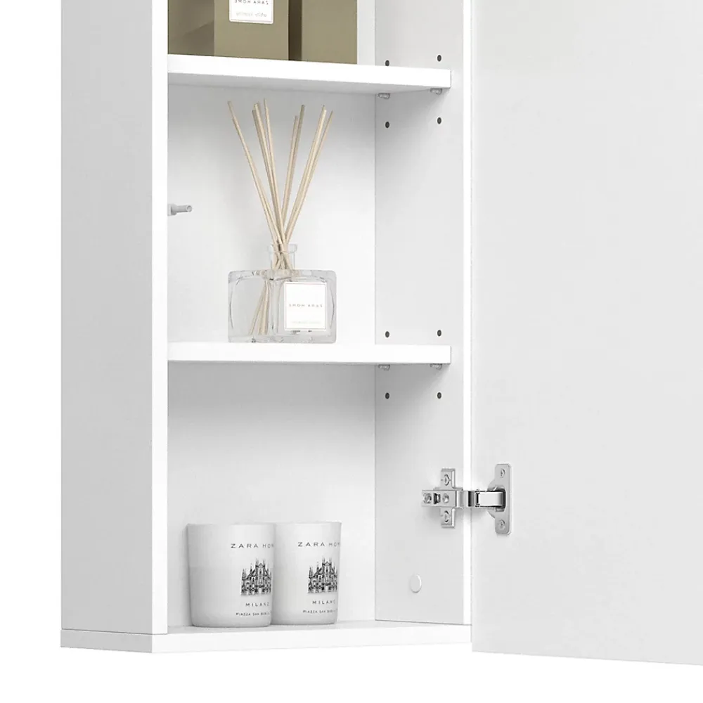Armoire De Salle De Bains|Vicco Armoire murale de salle de bain Blanc 36.6x76.6cm