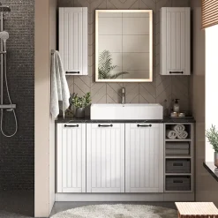 Armoire De Salle De Bains|Vicco Armoire murale de salle de bain Vert Or Campagne 60x40cm Plat