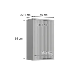 Armoire De Salle De Bains|Vicco Armoire murale Gris 40x65cm avec 2 étagères