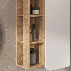 Vicco Armoire murale Sonoma/blanc 50x75cm avec porte et compartiments ouverts
