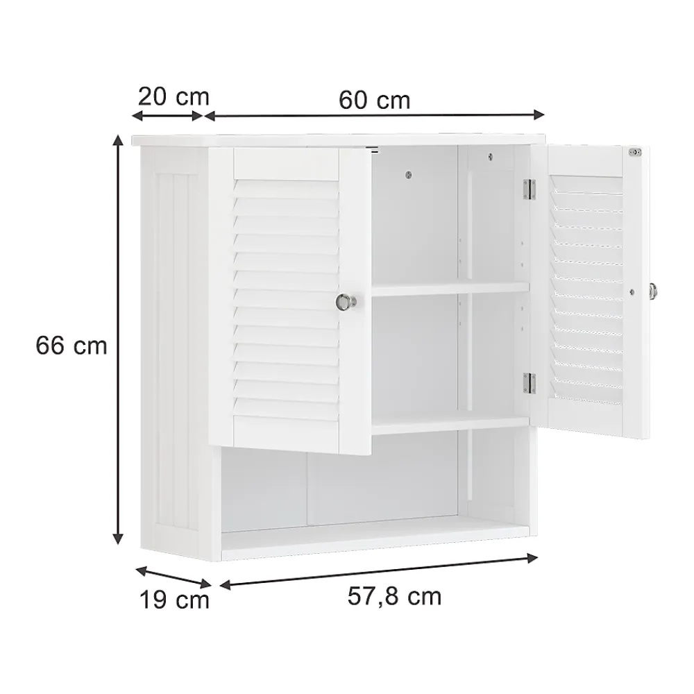 Vicco Armoire murale universelle Blanc 60x66cm avec 2 portes