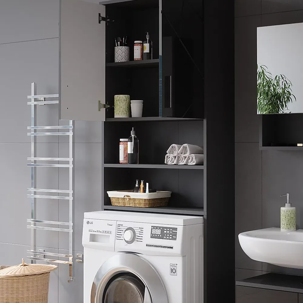 Vicco Armoire pour machine à laver Anthracite Haute brillance 64x190.5cm