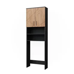 Meuble Wc|Vicco Armoire pour machine à laver Chêne doré/anthracite 64x190.5cm