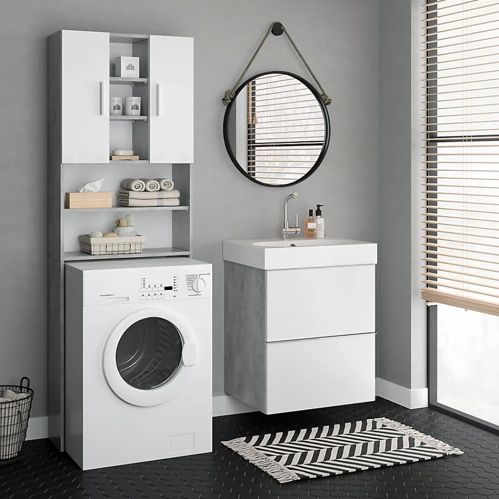 Vicco Armoire pour machine à laver Béton 64x190cm
