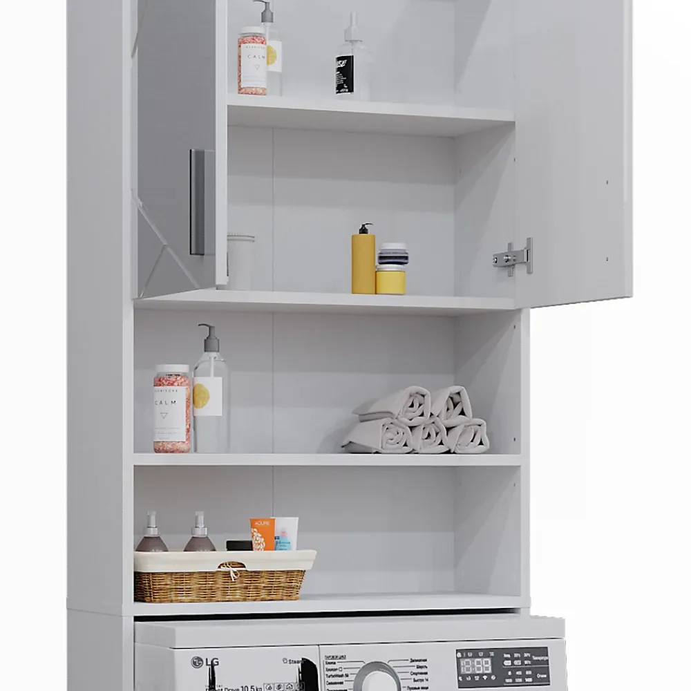 Vicco Armoire pour machine à laver Blanc Haute brillance 64x190.5cm