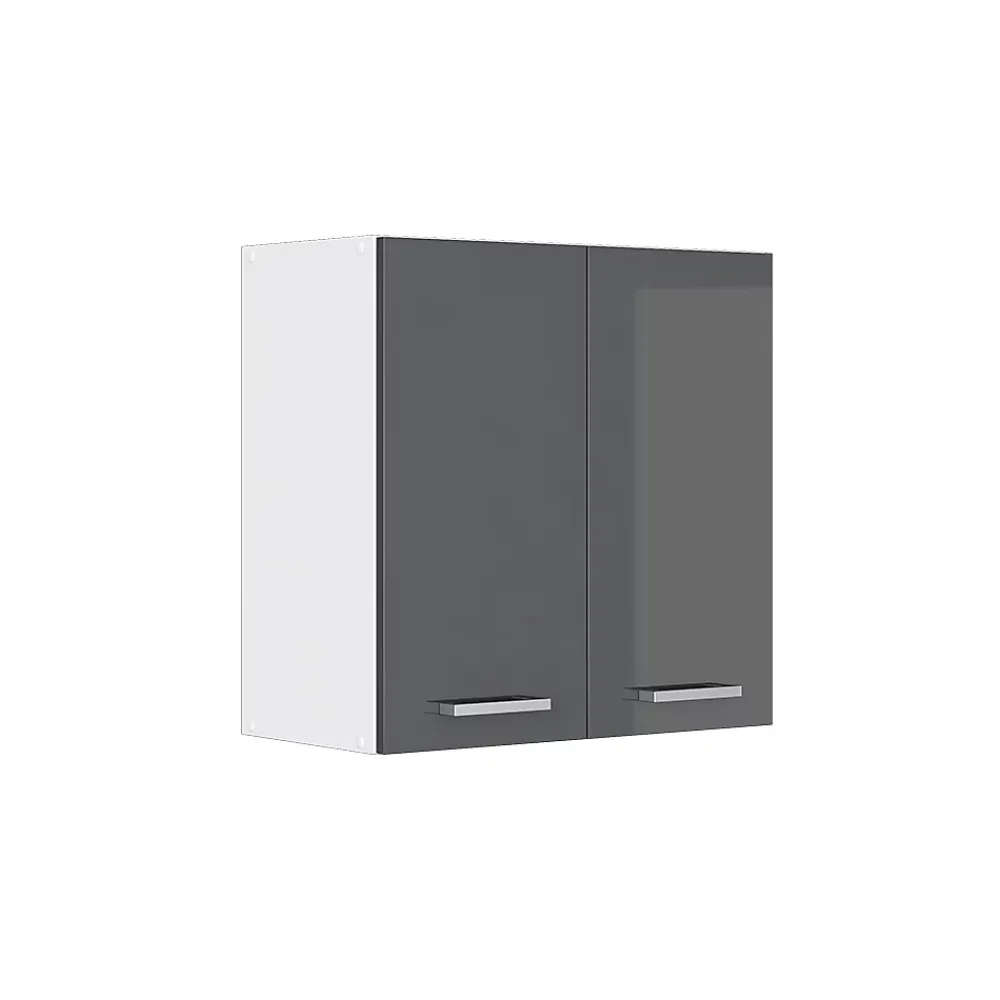 Vicco Armoire suspendue universelle Anthracite Haute brillance 60x60cm avec portes