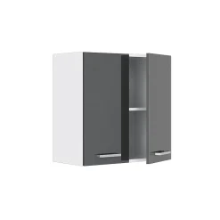 Vicco Armoire suspendue universelle Anthracite Haute brillance 60x60cm avec portes
