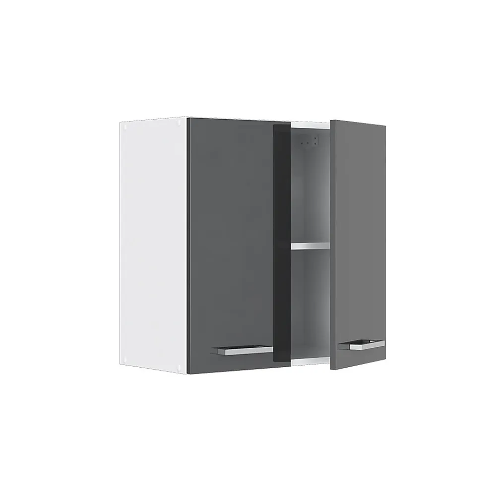 Vicco Armoire suspendue universelle Anthracite Haute brillance 60x60cm avec portes