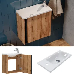 Lave-Mains|Vicco Ensemble de meubles de salle de bain Chêne de force doré 2 parties