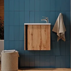 Lave-Mains|Vicco Ensemble de meubles de salle de bain Chêne de force doré 2 parties