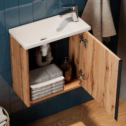 Lave-Mains|Vicco Ensemble de meubles de salle de bain Chêne de force doré 2 parties