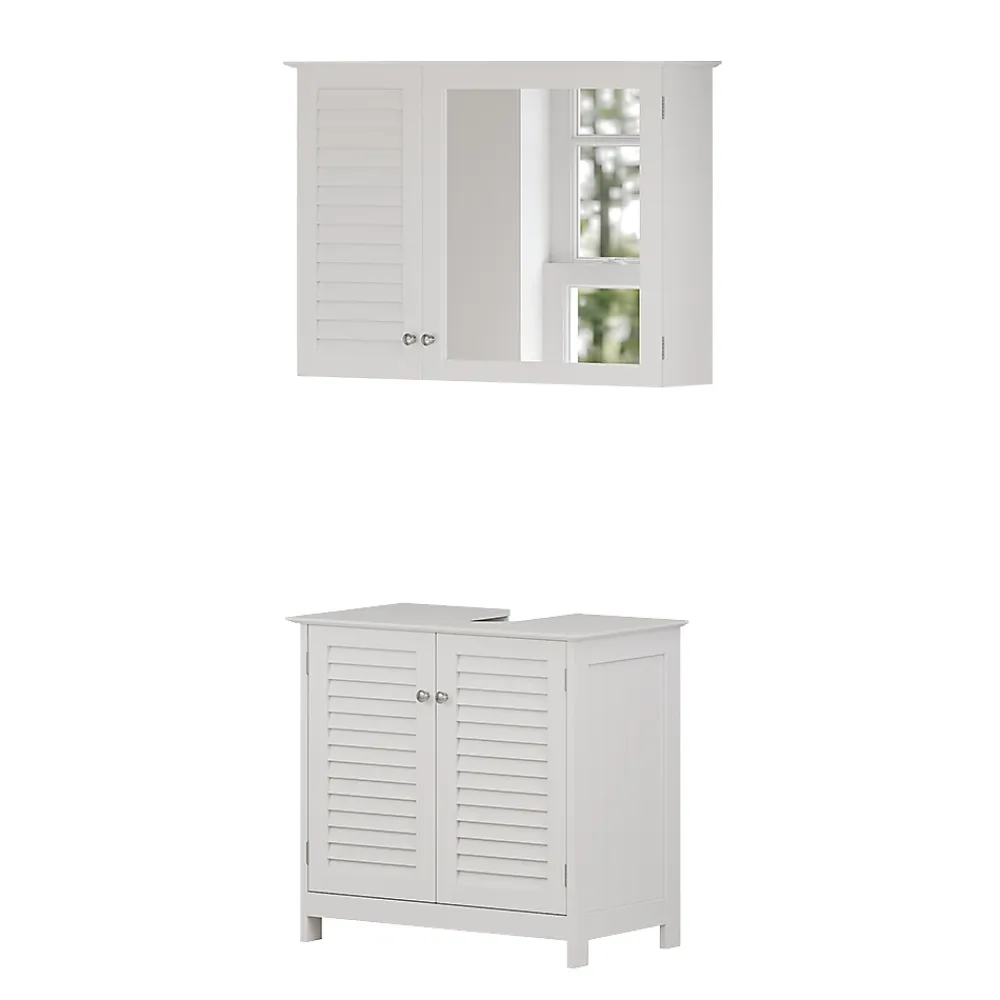 Vicco Ensemble de meubles de salle de bain Blanc 2 parties