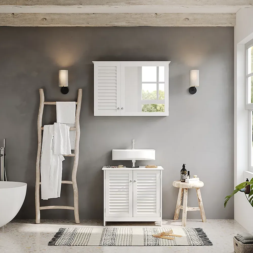 Vicco Ensemble de meubles de salle de bain Blanc 2 parties