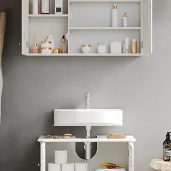 Vicco Ensemble de meubles de salle de bain Blanc 2 parties