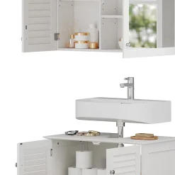 Vicco Ensemble de meubles de salle de bain Blanc 2 parties