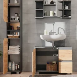 Ensemble Meuble De Salle De Bains|Vicco Ensemble de meubles de salle de bain Gris 3 parties