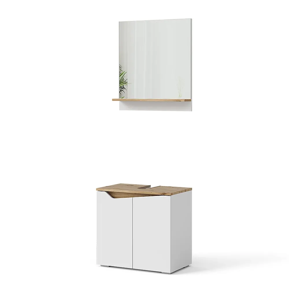 Vicco Ensemble de meubles de salle de bain Blanc 2 parties