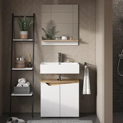 Vicco Ensemble de meubles de salle de bain Blanc 2 parties