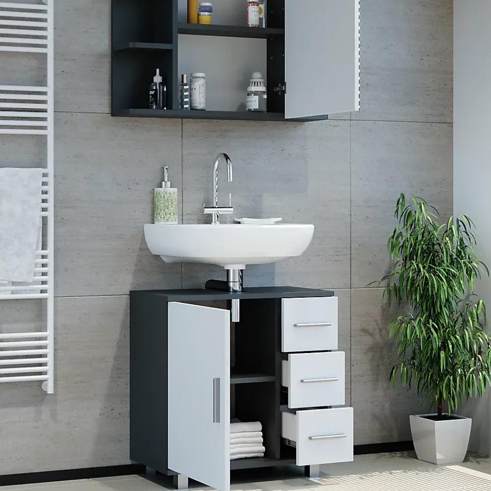 Vicco Ensemble de meubles de salle de bain Anthracite 2 parties