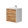 Vicco Ensemble de meubles de salle de bains Chêne blanc/force de lor 61x61.5cm avec lavabo