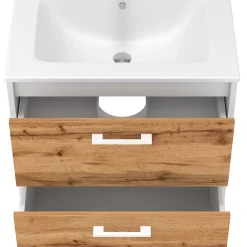Vicco Ensemble de meubles de salle de bains Chêne blanc/force de lor 61x61.5cm avec lavabo