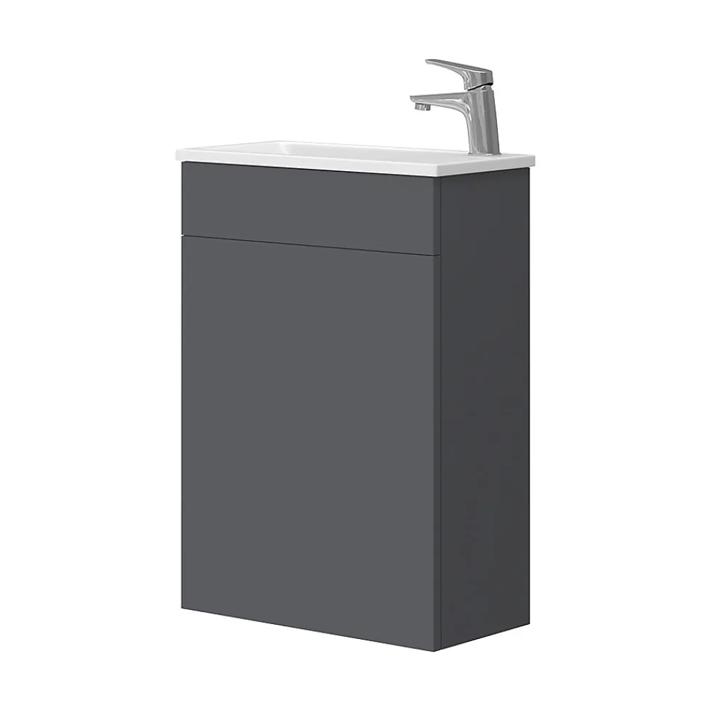 Lave-Mains|Vicco Ensemble de meubles de salle de bain Anthracite 2 parties, avec lavabo
