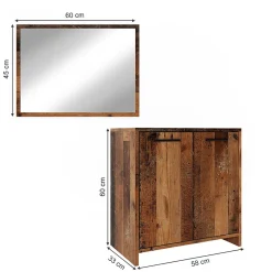 Vicco Ensemble de meubles de salle de bain Chêne rustique 2 pièces