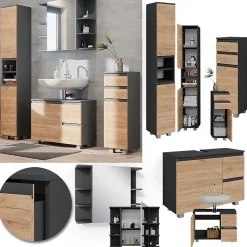 Ensemble Meuble De Salle De Bains|Vicco Ensemble de meubles de salle de bain Gris 4 parties