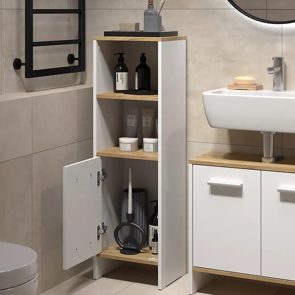 Vicco Ensemble de meubles de salle de bains Chêne blanc/force de lor 3 pièces
