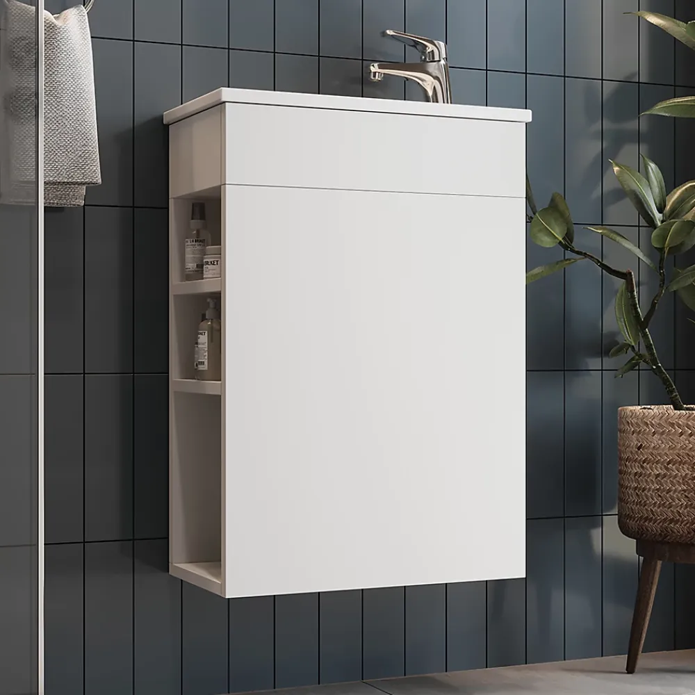 Vicco Ensemble de meubles de salle de bain Blanc 2 parties, avec lavabo